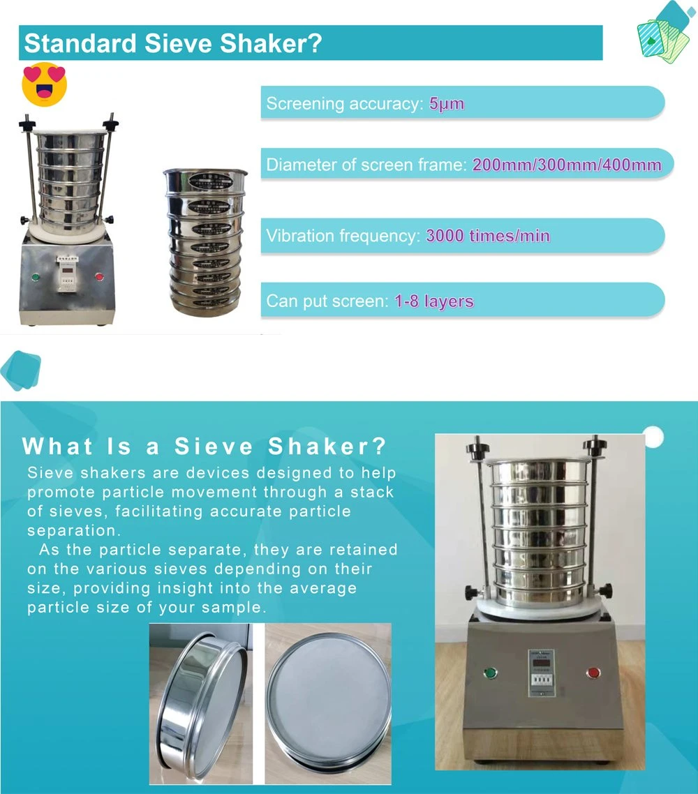 200 mm Analytic Lab Standard Stainless Steel Mesh Zeef Test Sieve Shaker